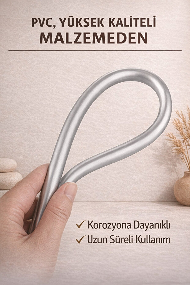 AquaFlow Gri PVC Duş Hortumu 150 cm - 360° Döner Başlıklı Kırılmaz Banyo Spiral