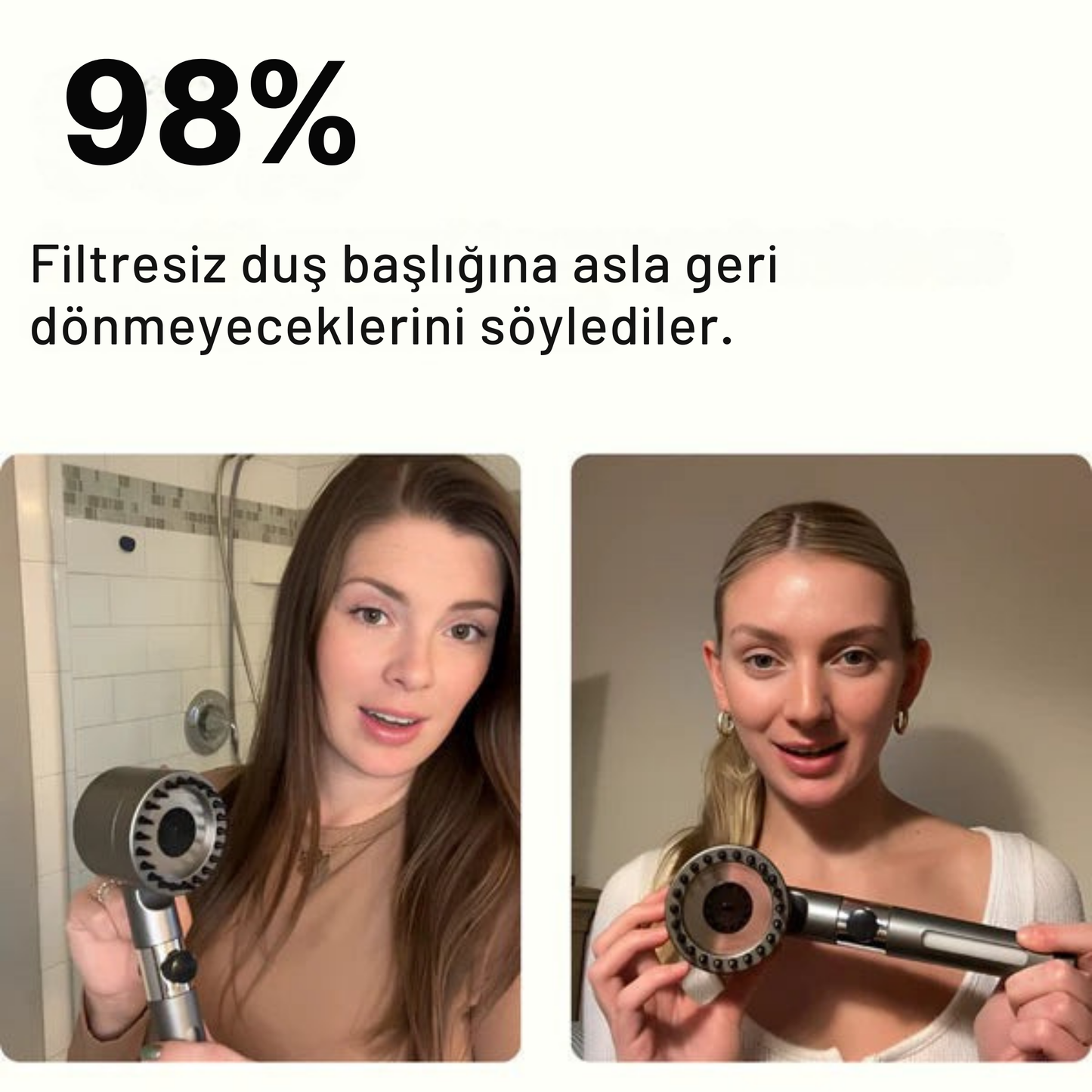 AquaFlow 3 Fonksiyonlu Masajlı Filtreli Duş Başlığı