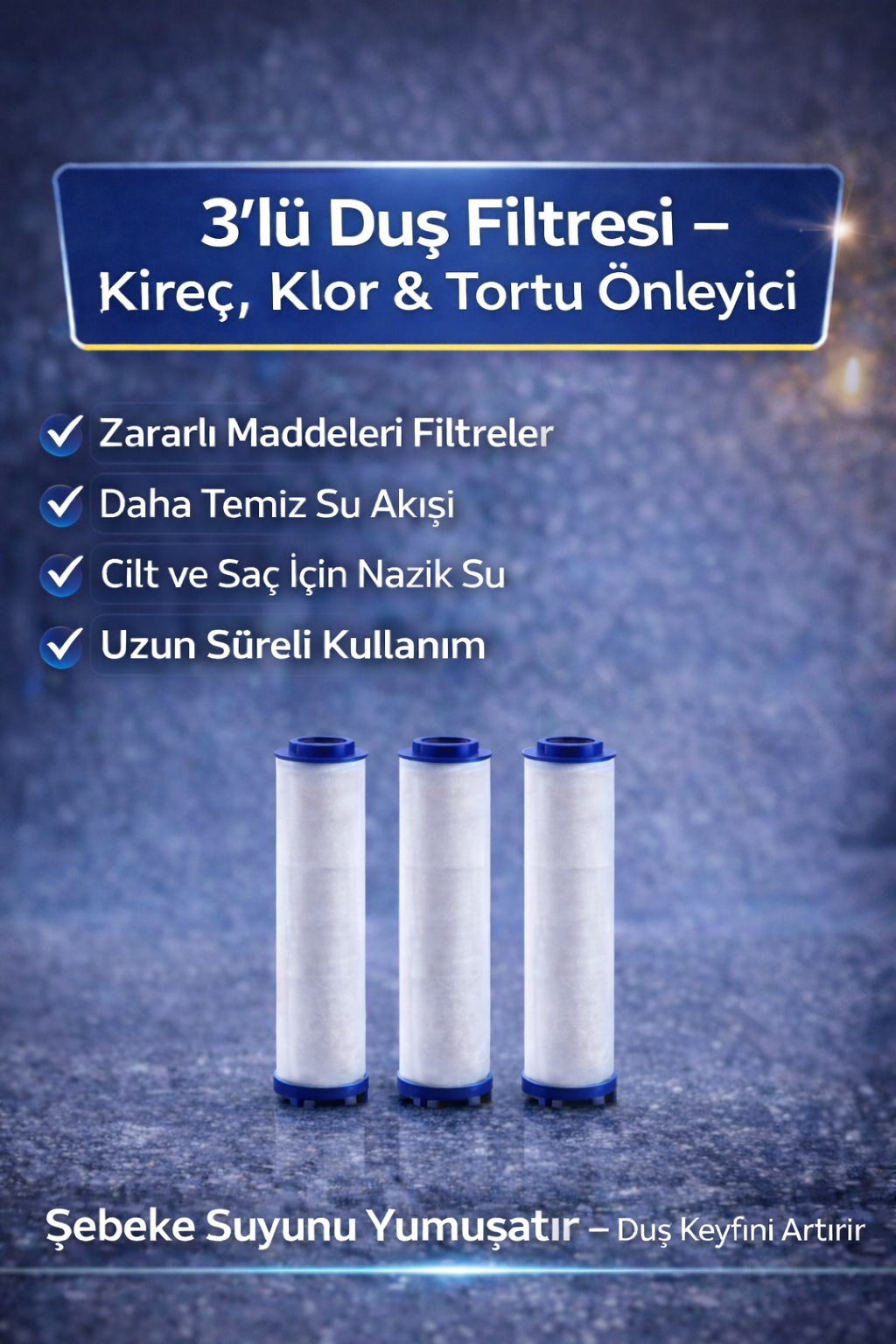 AquaFlow 3 ADET Duş Başlığı Yedek Filtresi